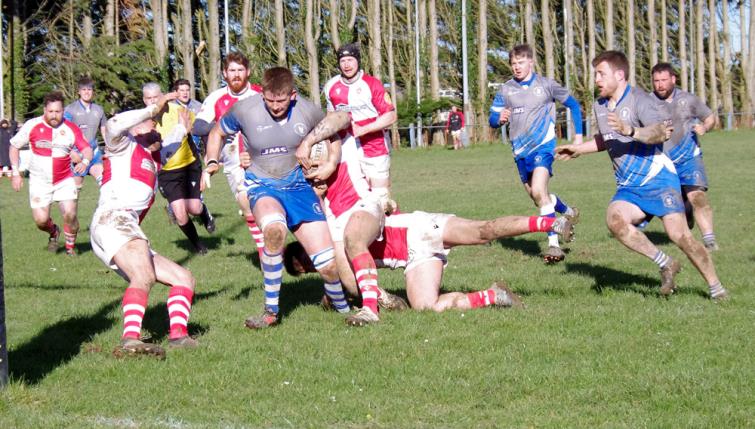 Jack Clancy on the charge for the Blues
